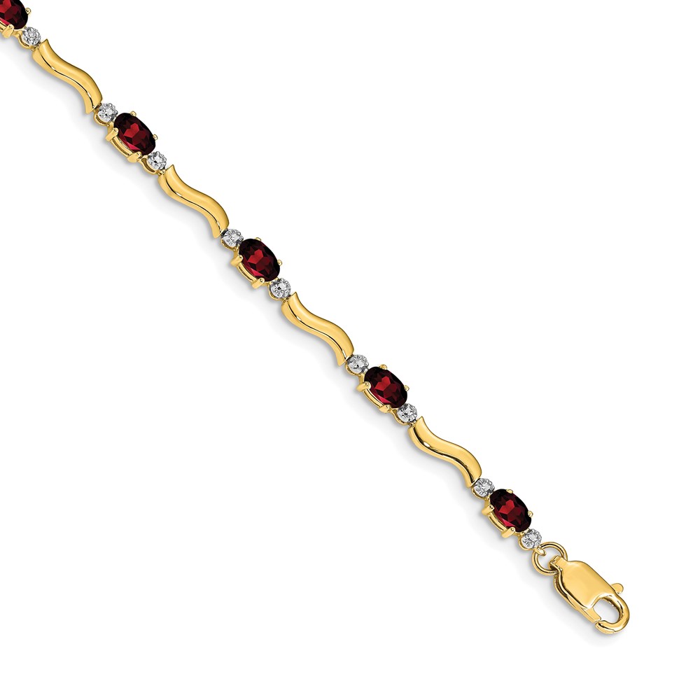 BM4493-GA-001-1YA.jpg 10k Fancy Diamond and Garnet Bracelet - Image 1