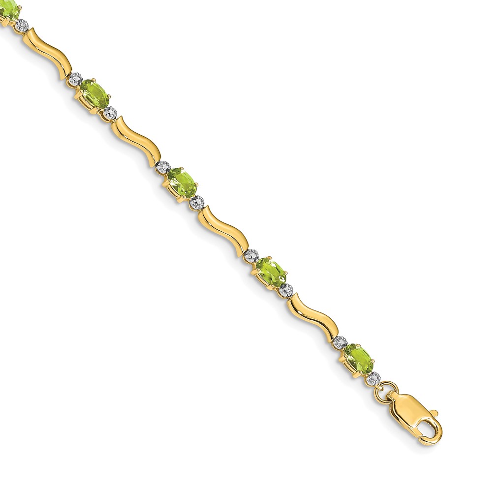 BM4493-PE-001-1YA.jpg 10k Fancy Diamond and Peridot Bracelet - Image 1