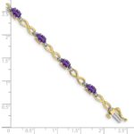 10k Amethyst and Diamond Infinity Bracelet - Image 4