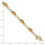 10k Citrine Diamond Infinity Bracelet - Image 3