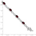 10k White Gold Garnet and Diamond Infinity Bracelet - Image 3