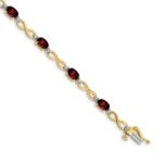 10k Garnet and Diamond Infinity Bracelet