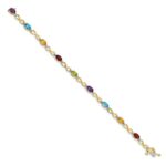 14k Complete Diamond and Oval Garnet/Swiss Blue Topaz/Citrine/Amethyst/Peridot Infinity 7 inch Rainbow Bracelet - Image 2