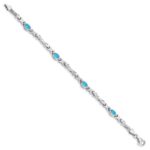 10k White Gold Blue Topaz 4 Stone Bracelet - Image 2