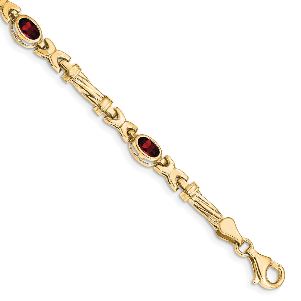 BM4497-GA-1Y.jpg 10k Garnet 4 Stone Bracelet - Image 1