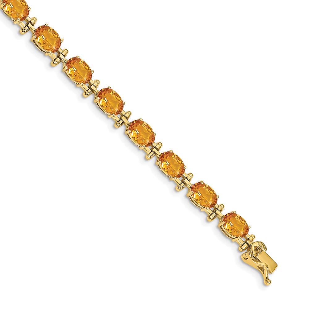 BM4501-CI-Y.jpg 14k Complete Oval Citrine 7 inch Bracelet - Image 1