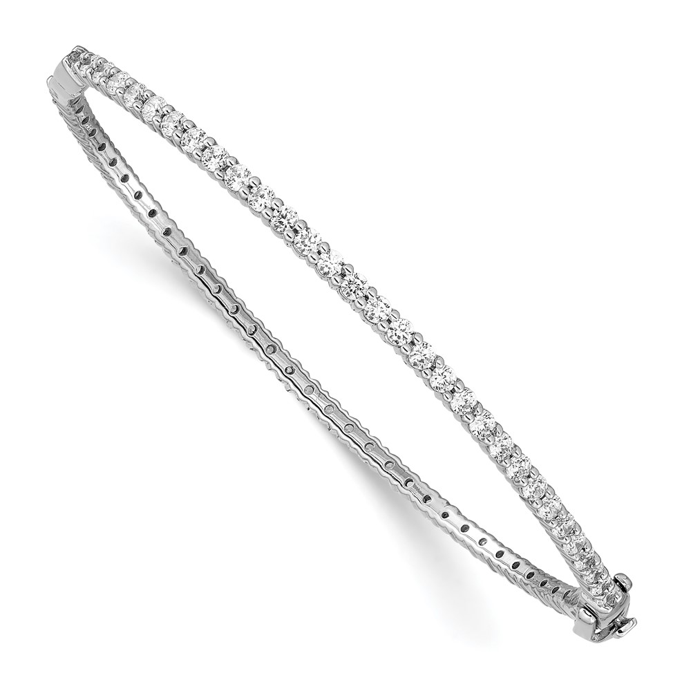 BM4567-250-WA.jpg 14k White Gold 2 1/2 carat Lab Grown Diamond VS/SI+ G+ Complete Eternity Bangle Bracelet - Image 1
