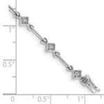 14k White Gold Complete 1/6 carat Diamond Bar Link 7.5 inch Bracelet - Image 3