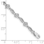 10k White Gold Polished Diamond Heart Bracelet - Image 3