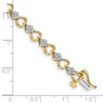 14k 1 carat Lab Grown Diamond VS/SI+ G+ Complete 7.5 inch Heart Link Bracelet - Image 3