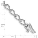 14k White Gold Complete 1 carat Diamond Fancy Link 7 inch Bracelet - Image 3