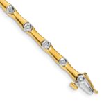 14k Two-Tone 1/4 carat Lab Grown Diamond VS/SI+ G+ Complete 7.5 inch Bracelet