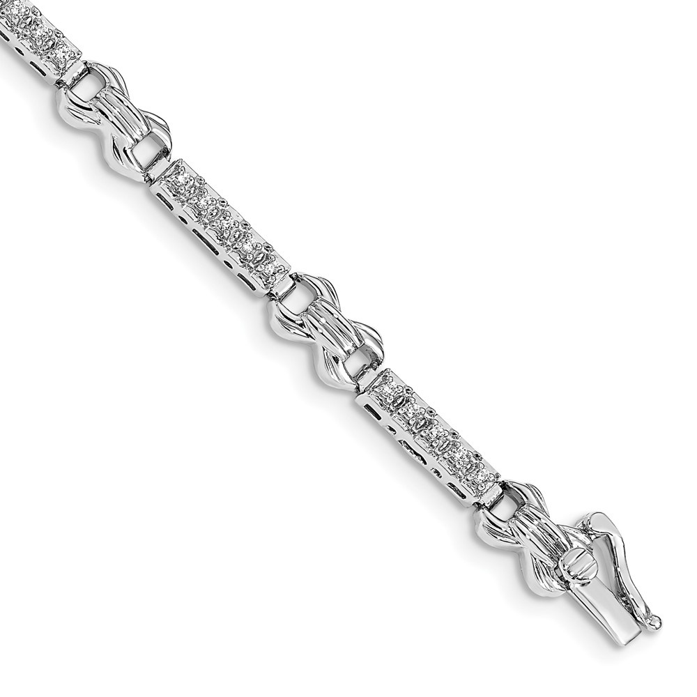 BM4617-033-WA.jpg 14k White Gold 1/3 carat Lab Grown Diamond VS/SI+ G+ Complete 7 inch Fancy Bracelet - Image 1