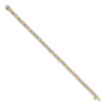 14k Two-Tone 1 carat Lab Grown Diamond VS/SI+ G+ Complete 6.5 inch Tennis Bracelet - Image 2