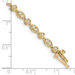 14k Complete 3/4 carat Diamond Round and Oval Link 7 inch Bracelet - Image 3