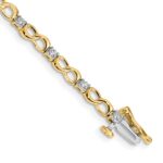 14k Complete 1/6 carat Diamond Figure 8 Link 7 inch Bracelet