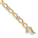 14k Complete 1/8 carat Diamond Infinity Link 7 inch Bracelet