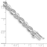 14k White Gold Complete 1/2 carat Diamond Infinity Link 7.5 inch Bracelet - Image 3