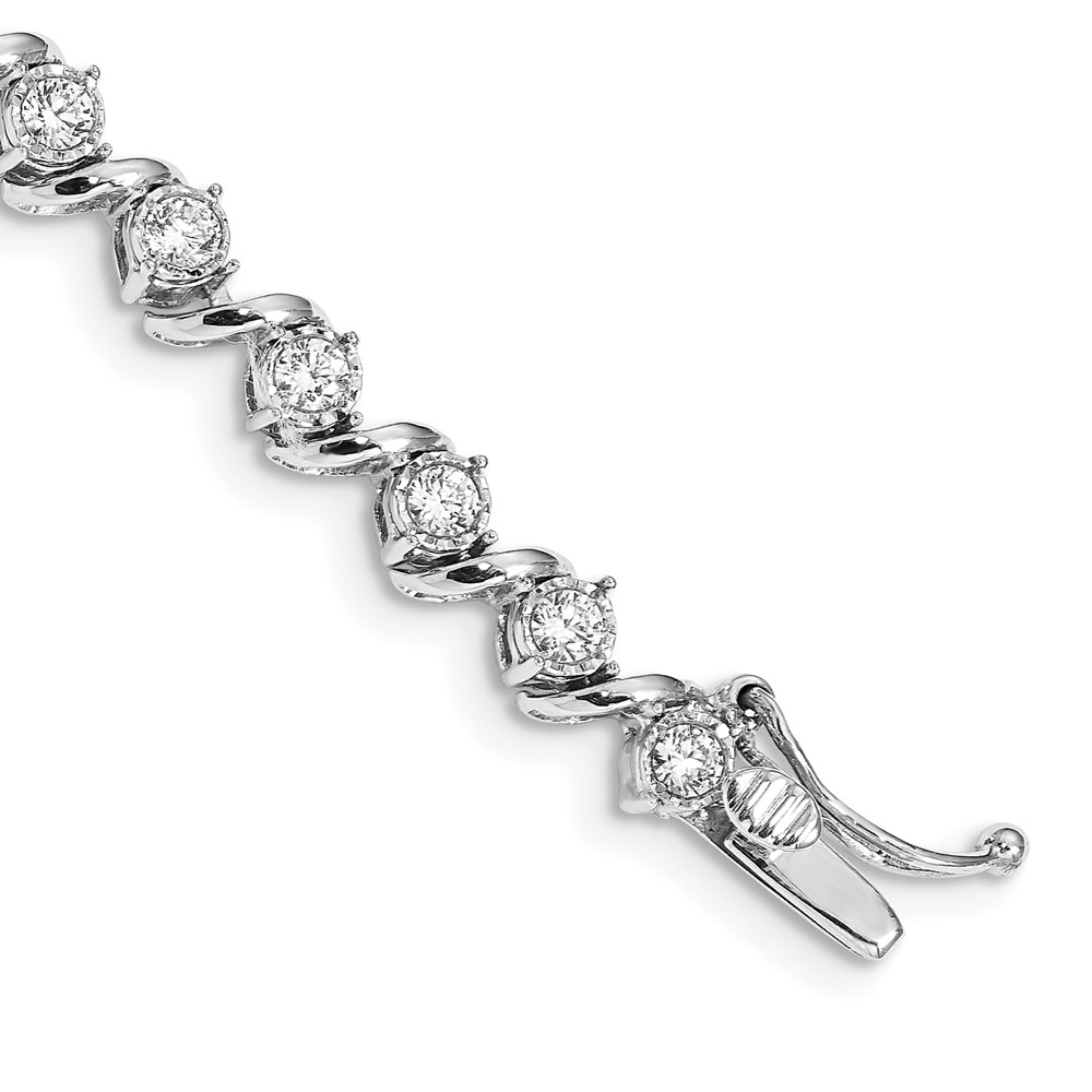 BM4641-200-WA.jpg 14k White Gold 2 carat Lab Grown Diamond VS/SI+ G+ Complete 7.25 inch Fancy Tennis Bracelet - Image 1