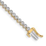 14k Complete 1 carat Diamond Illusion Setting 7 inch Tennis Bracelet