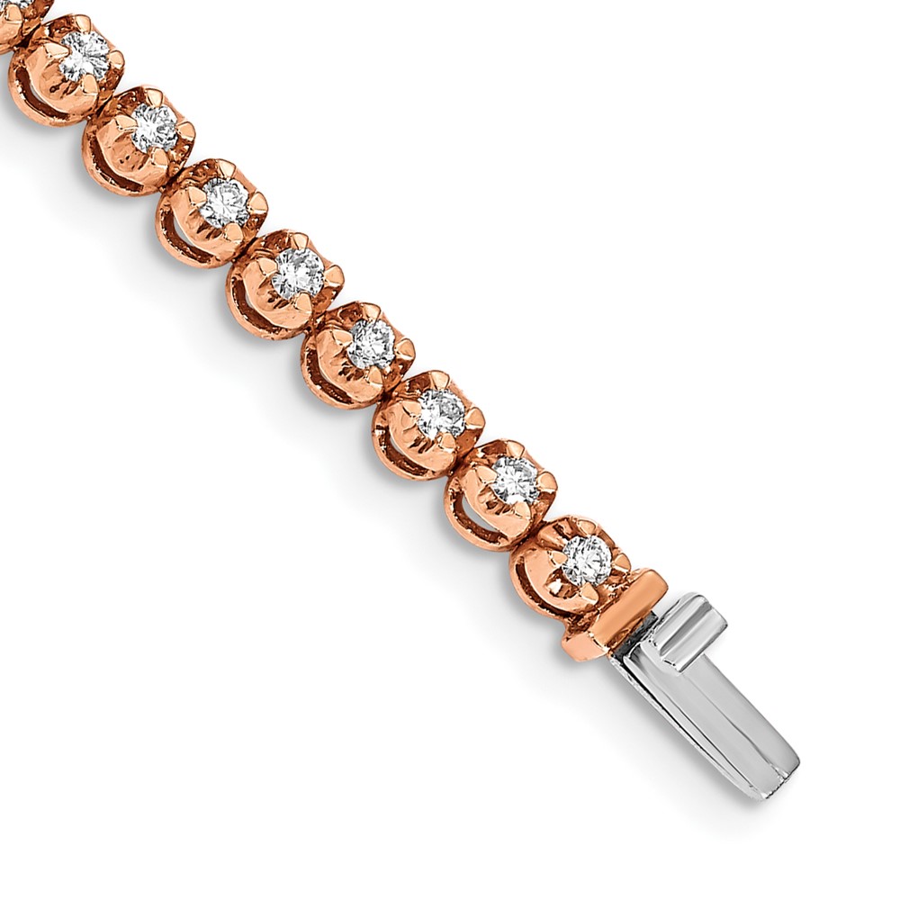 BM4650-200-RA.jpg 14k Rose Gold Complete 2 carat Round Diamond 7 inch Tennis Bracelet - Image 1