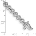14k White Gold 1/2 carat Lab Grown Diamond VS/SI+ G+ Complete 7 inch Circle Link Bracelet - Image 3