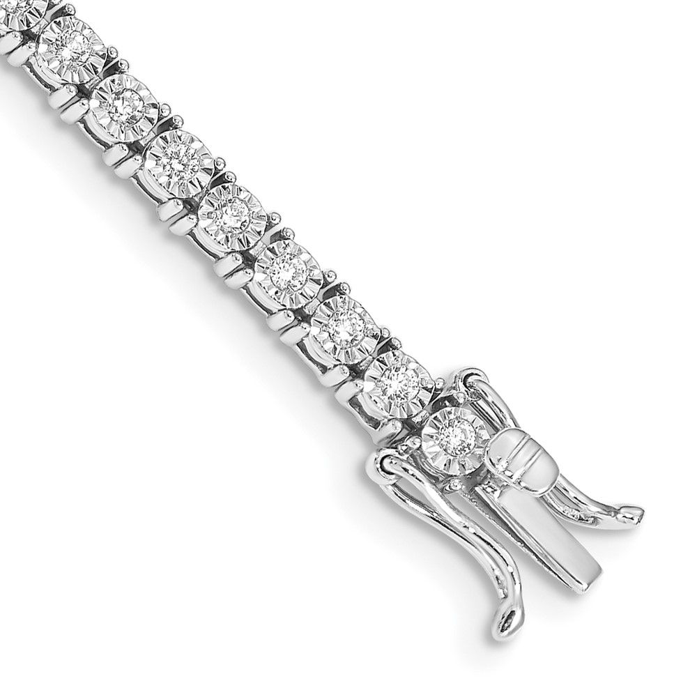 BM4665-100-WA-1.jpg 14k White Gold 1 carat Lab Grown Diamond VS/SI+ G+ Complete 7 inch Illusion Setting Bracelet - Image 1
