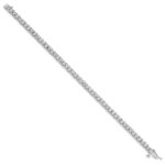 14k White Gold Complete 2 carat Round and Baguette Diamond 7 inch Tennis Bracelet - Image 2