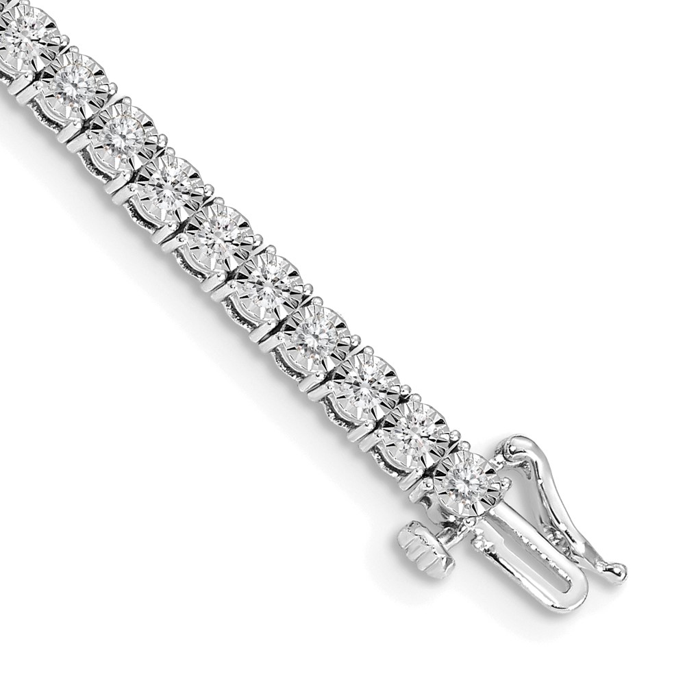 BM4669-200-1WA.jpg 10k White Gold Illusion Setting Diamond Bracelet - Image 1