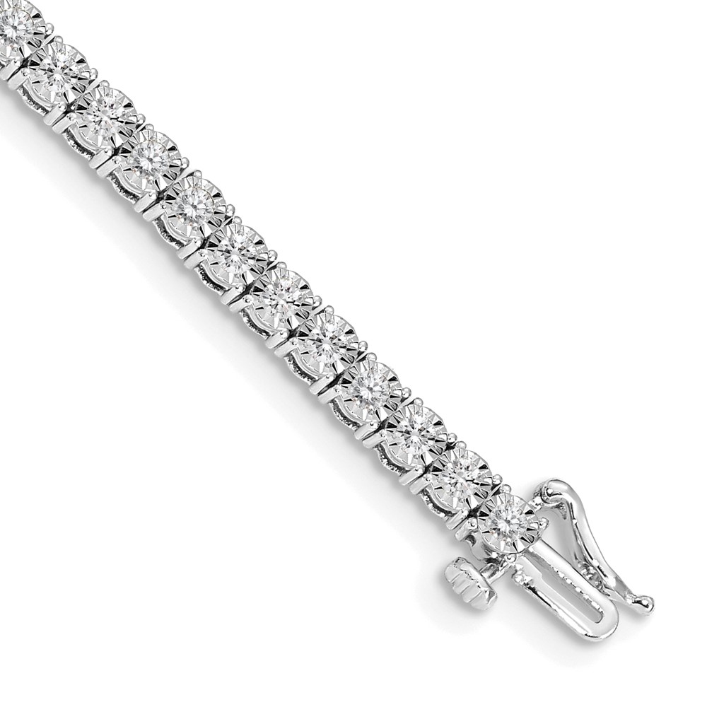 BM4669-200-WA-1.jpg 14k White Gold 2 carat Lab Grown Diamond VS/SI+ G+ Complete 7 inch Illusion Setting Bracelet - Image 1