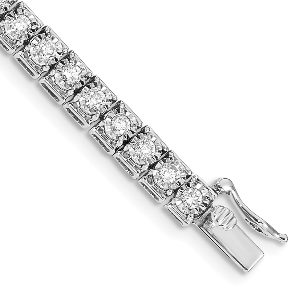 BM4672-300-WA.jpg 14k White Gold Complete 3 carat Diamond Illusion Setting 7.25 inch Tennis Bracelet - Image 1