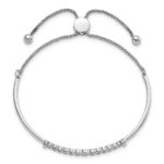 14k White Gold 1/5 carat Lab Grown Diamond VS/SI+ G+ Complete Adjustable Bolo Bracelet - Image 2