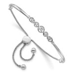 14k White Gold 1/6 carat Lab Grown Diamond VS/SI+ G+ Complete Adjustable Bolo Bracelet