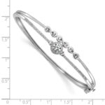 14k White Gold 1 carat Lab Grown Diamond VS/SI+ G+ Double Strand Infinity and Round Complete Bangle Bracelet - Image 3