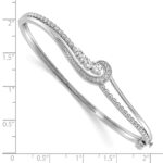 14k White Gold 1/2 carat Lab Grown Diamond VS/SI+ G+ Complete Swirl Bangle Bracelet - Image 3