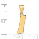 14k Polished Block Number 1 Pendant - Image 4