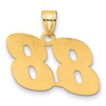 14k Polished Block Number 88 Pendant - Image 3