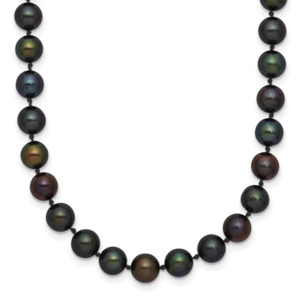 14k 5-6mm Black Near-Round Freshwater Cultured Pearl Necklace
