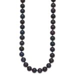 14k 7-8mm Black Near-Round Freshwater Cultured Pearl Necklace - Image 2