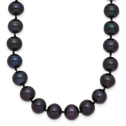 14k 7-8mm Black Near-Round Freshwater Cultured Pearl Necklace