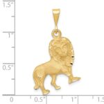 14k Brushed Diamond-cut Lion Charm - Image 4