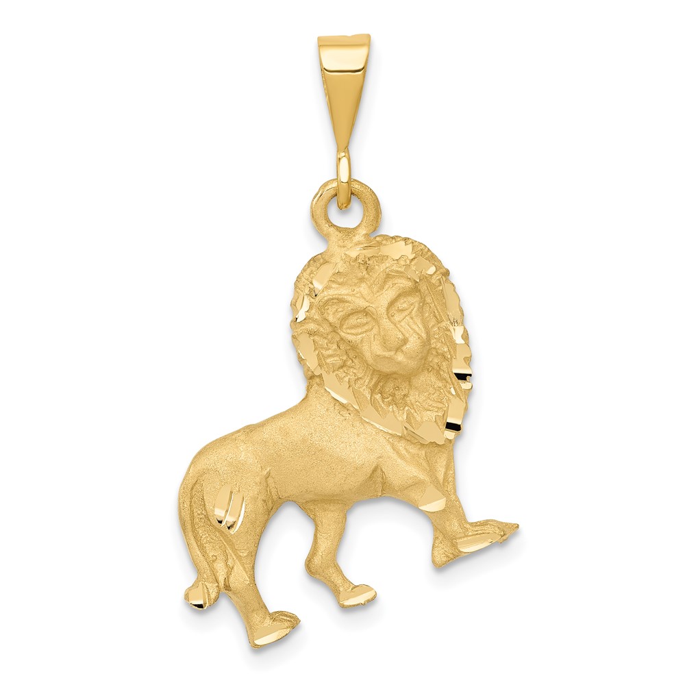 C1153.jpg 14k Brushed Diamond-cut Lion Charm - Image 1