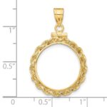 Wideband Distinguished Coin Jewelry 14k Polished Rope 17.8mm x 1.35mm Screw Top Coin Bezel Pendant - Image 4