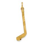 14k Satin Diamond-cut Hockey Stick Charm