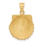 14k Diamond-cut Seashell Pendant - Image 3