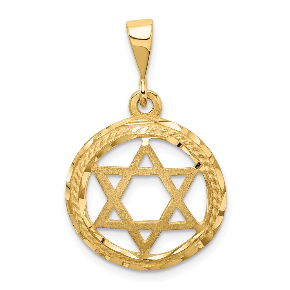 C1312.jpg 14k Star Of David Round Charm - Image 1