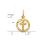 14K Eternal Life Cross in Circle Charm - Image 4
