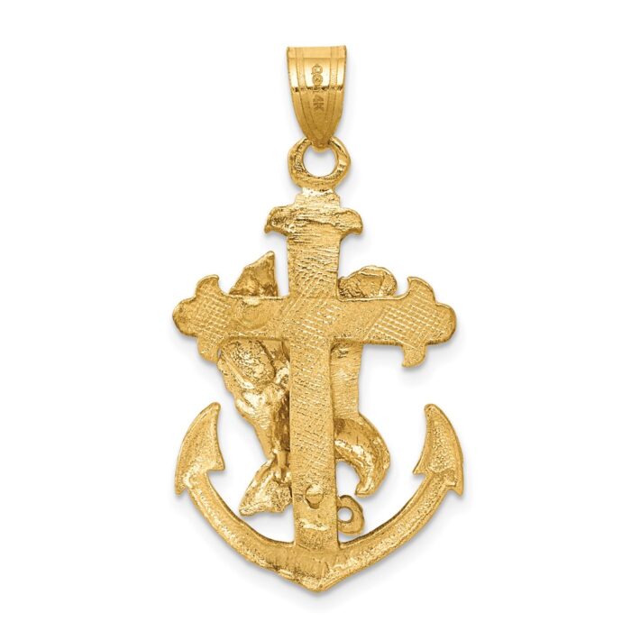 14k Mariners Cross with Eagle Pendant - Diamond Ring Co.