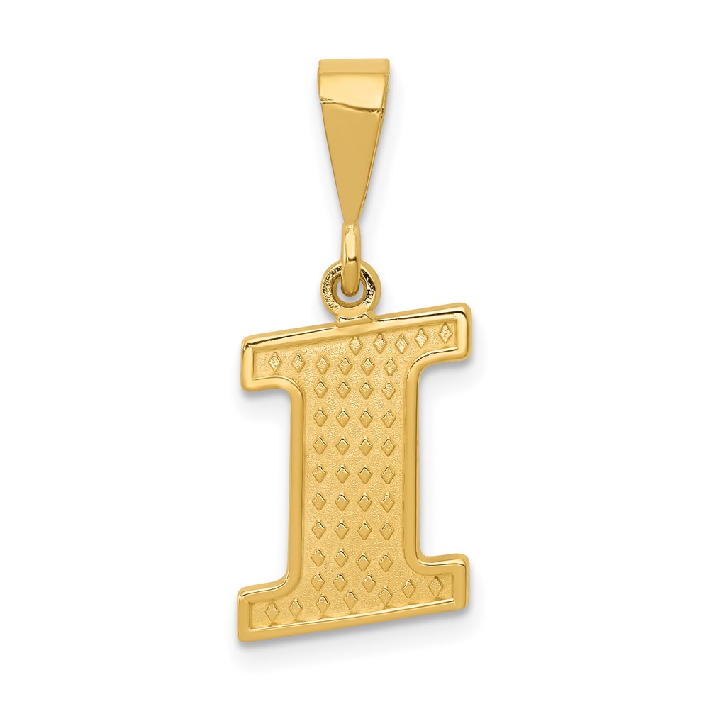 C1449-I.jpg 14k Textured Initial I Charm - Image 1