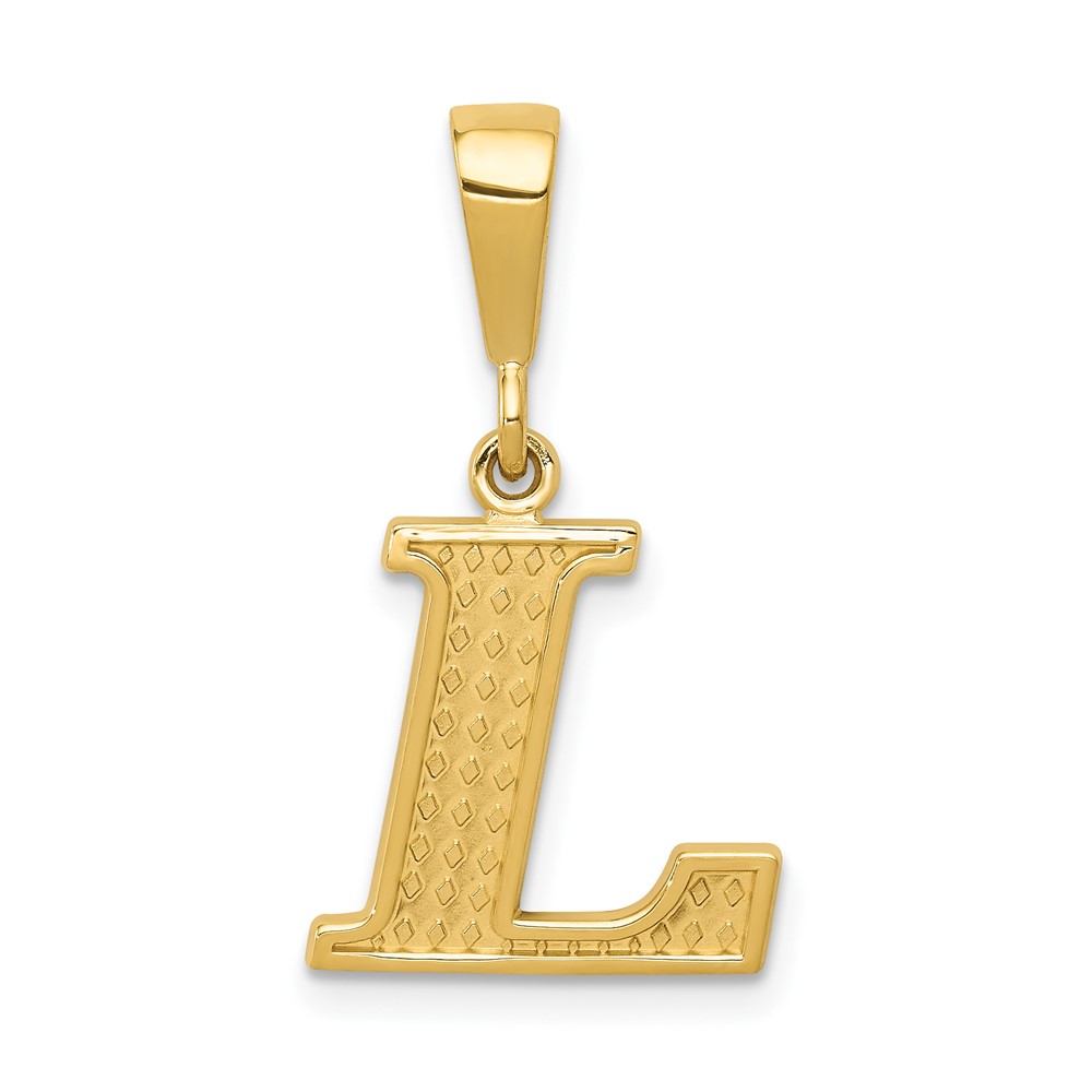 C1449-L.jpg 14k Textured Initial L Charm - Image 1